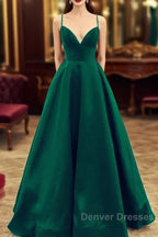 Satin Empire Prom Dress Lace Up Back