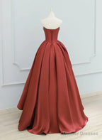 Satin Long Simple Formal Dress Evening Dress, Satin Lace-up Prom Dress