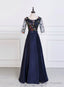Satin Prom Dresses A-Line Party Prom Dresses Embroidery Prom Dresses