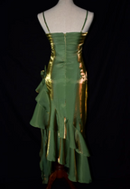 Satin Chic Style High Low Straps Party Dress, High Low Prom Dress Evening Dress