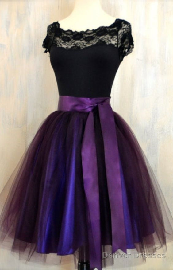 Scoop Neck Short Tulle Homecoming Dresses Lace Appliques Custom Made Mini Party Dresses Main image