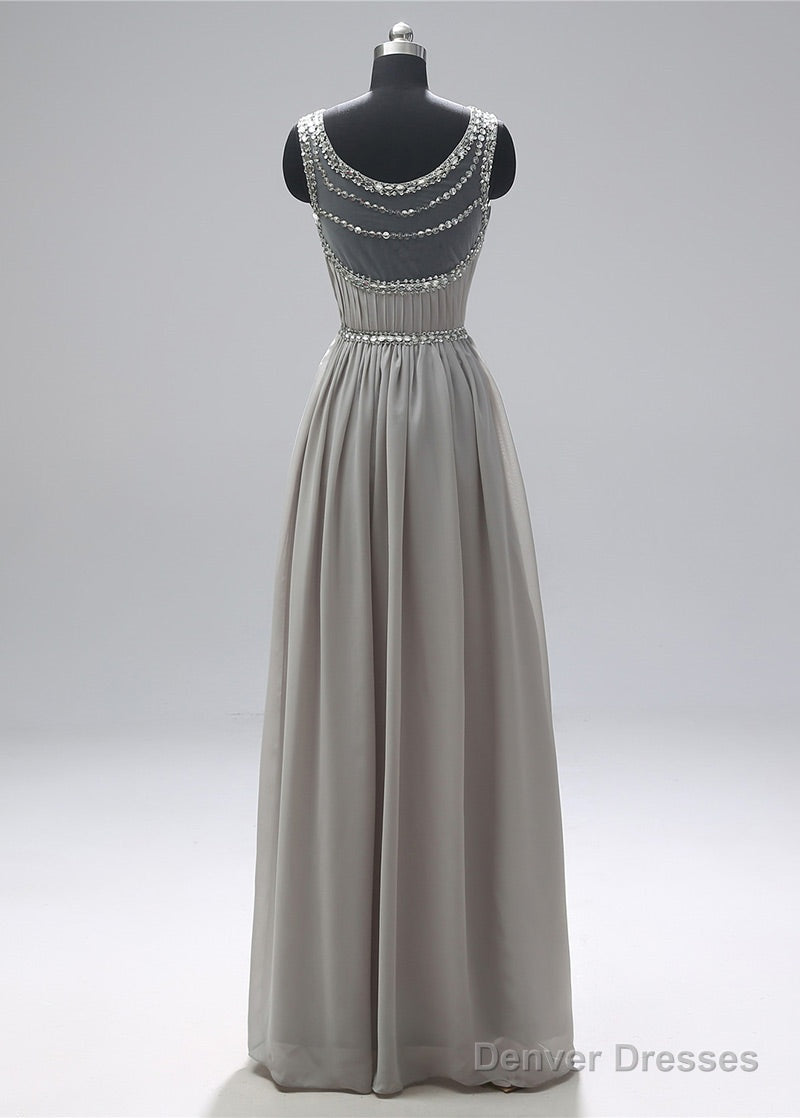 Scoop Neck  Sleeveless Beading Evening Dresses Secondary image