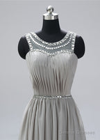 Scoop Neck  Sleeveless Beading Evening Dresses