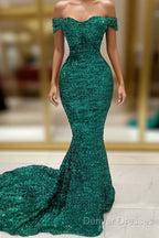 Sequin Off The Shoulder Prom Dress