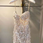 Sequin Prom Dress, Sheath Short Prom Dress