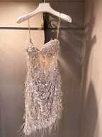 Sequin Prom Dress, Sheath Short Prom Dress