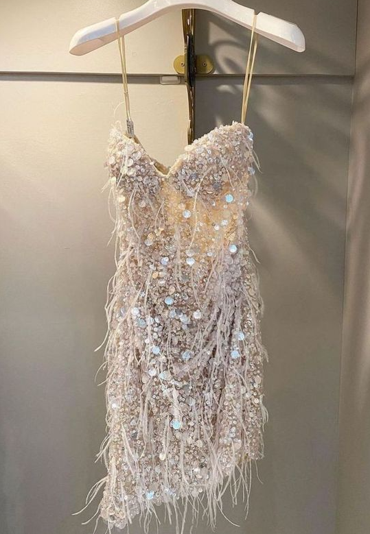 Sequin Prom Dress, Sheath Short Prom Dress