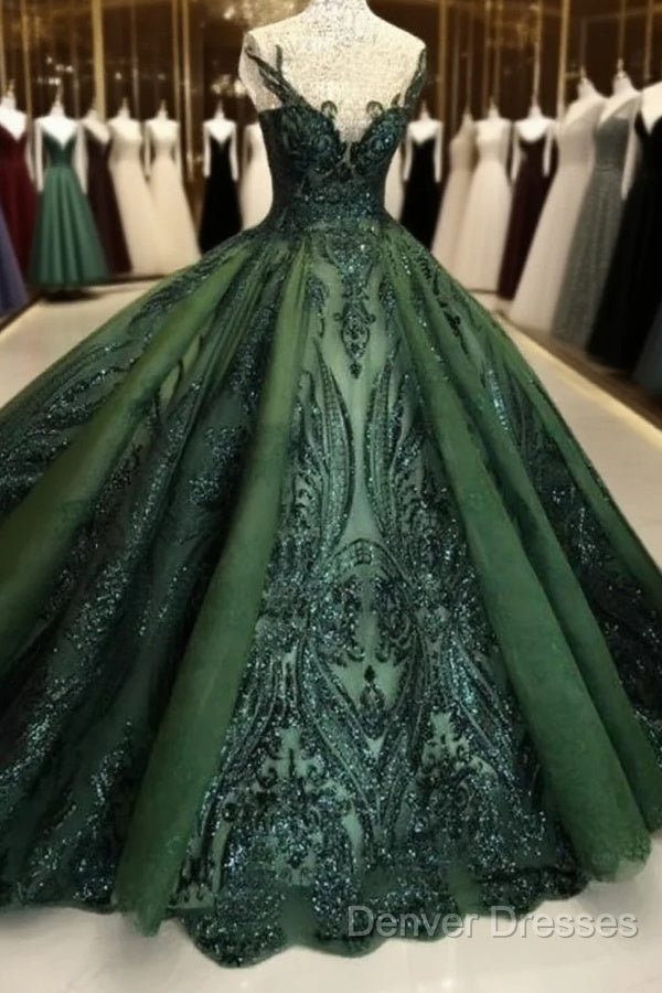 Sequin Sparkly Off The Shoulder Ball Gown Prom Dress Sweet 16 Dress Main image