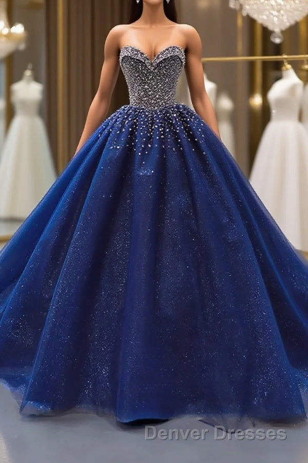 Sequined Navy Blue Quinceanera Dress Ball Gown Dress Main image