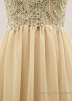 Sequined  Spaghetti Straps Chiffon Long Prom Dress