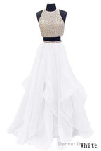 Sequins Beaded Organza Layered Two Piece Ball Gowns Prom Dresses,Wedding Party Dresses