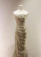 Sequins Mermaid Scoop Long Evening Dress, Long Prom Dress Party Dress