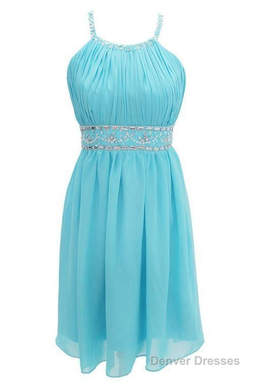 Sexy A-Line Halter Knee Length Chiffon Homecoming Dress With Beading Secondary image