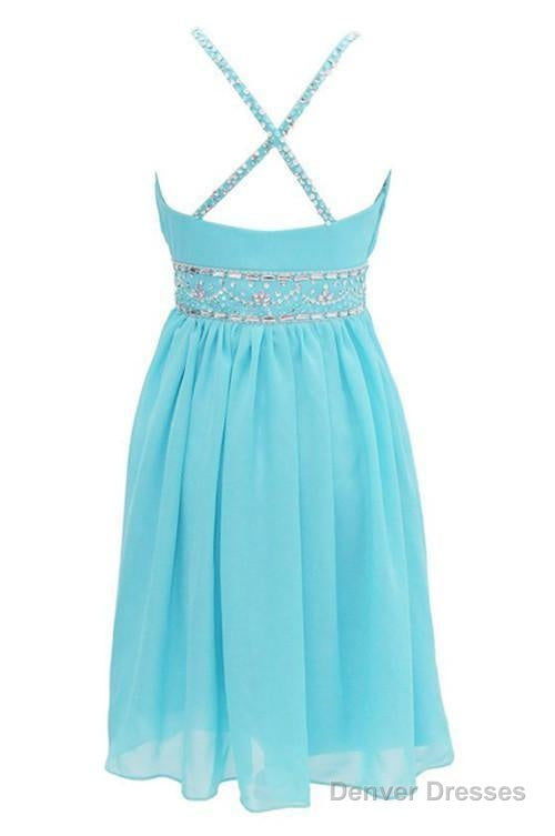 Sexy A-Line Halter Knee Length Chiffon Homecoming Dress With Beading