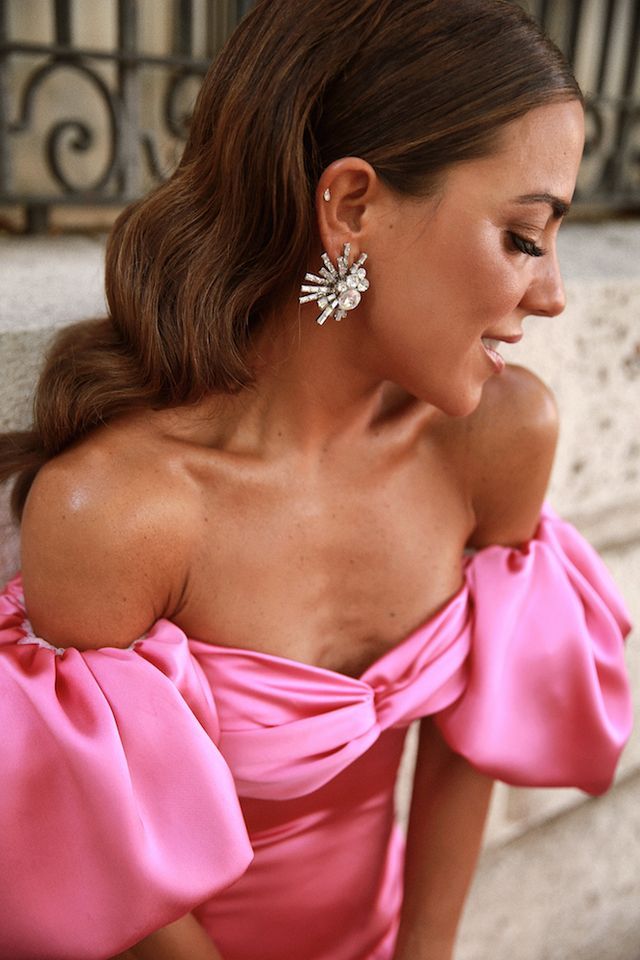 Sexy A Line Off The Shoulder Long Pink Prom Dress Party Dress