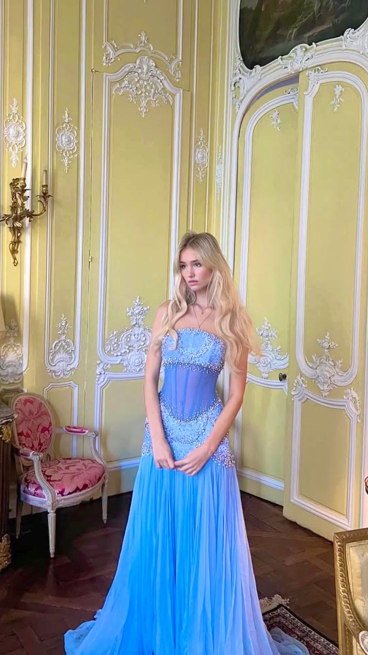 Sexy A Line Off The Shoulder Maxi Long Party Light Blue Chiffon Prom Dress Evening Dress