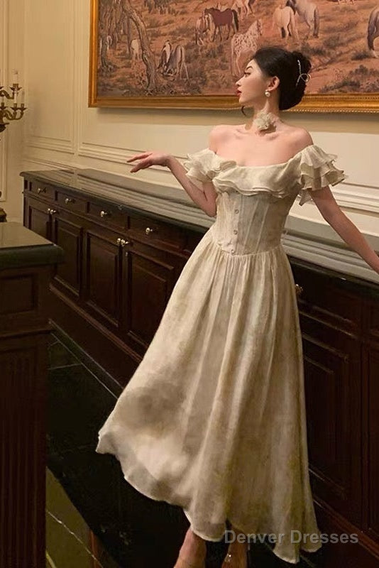 Sexy A Line Off The Shoulder Short Sleeves Floral Prom Dresses Birthday Outfits Evening Gown Main image