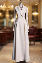 Sexy A Line Satin Party Dress Long White Prom Dress