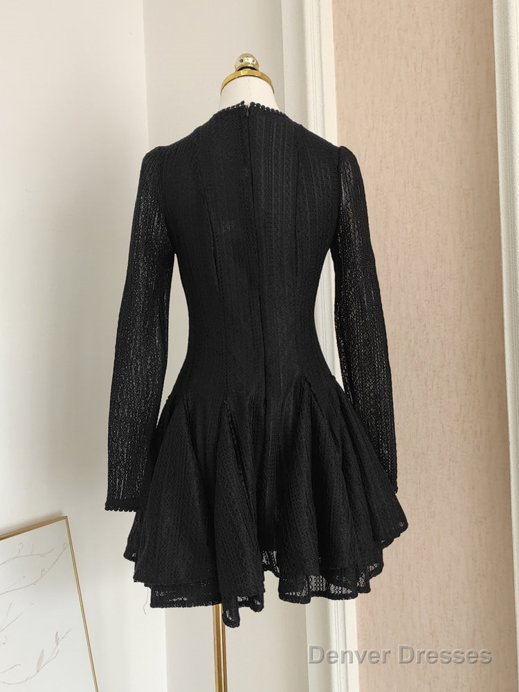 Sexy A Line Scoop Neckline Black Holiday Dress Travel Vacation Dresses Short Birthday Dress