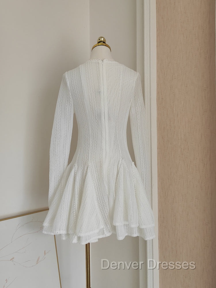 Sexy A Line Scoop Neckline White Holiday Dress Travel Vacation Dress Short Birthday Dress Secondary image
