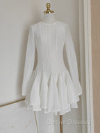 Sexy A Line Scoop Neckline White Holiday Dress Travel Vacation Dress Short Birthday Dress