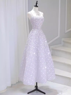 Sexy A Line Sleeveless Pink Floral Long Prom Dress