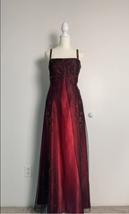 Sexy A Line Spaghetti Straps Burgundy Long Evening Dress Party Dress Prom Dress