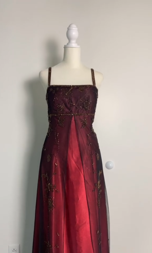 Sexy A Line Spaghetti Straps Burgundy Long Evening Dress Party Dress Prom Dress