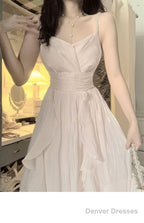 Sexy A Line Spaghetti Straps Champagne Prom Dresses Night Dress Birthday Outfits
