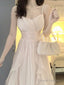 Sexy A Line Spaghetti Straps Champagne Prom Dresses Night Dress Birthday Outfits