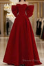 Sexy A Line Strapless Red Long Prom Dress
