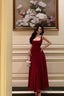 Sexy A Line Straps Red Ankle Length Prom Dresses Birthday Outfits