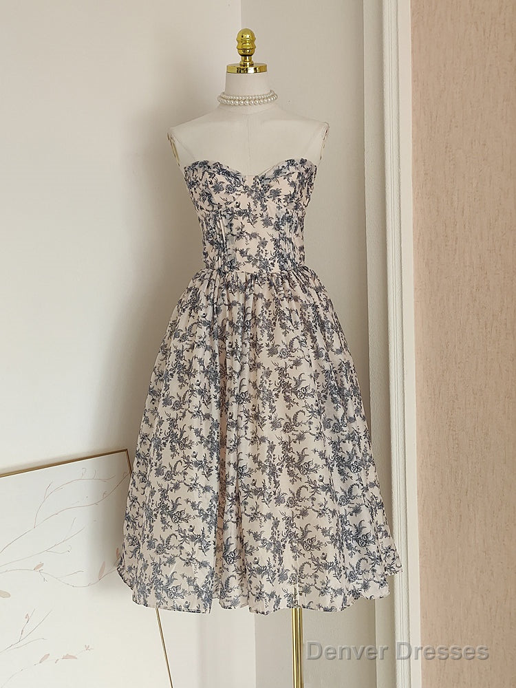Sexy A Line Sweetheart Floral Holiday Dress Travel Vacation Dresses Birthday Dress Main image