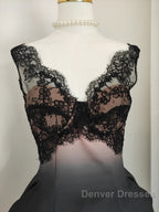 Sexy A Line V Neckline Satin Lace Vacation Dress Short Birthday Dress
