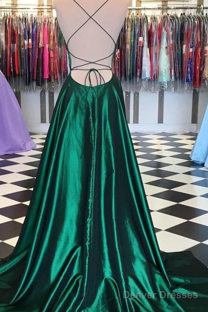 Sexy Backless Prom Dress Green Color ,Pageant Dress, Graduation School Party Gown