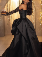 Sexy Ball Gown Strapless Burgundy Long Slit Party Dress Prom Dress