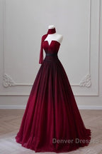 Sexy Ball Gown Strapless Long Burgundy Prom Dress Evening Dress