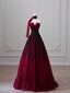 Sexy Ball Gown Strapless Long Burgundy Prom Dress Evening Dress