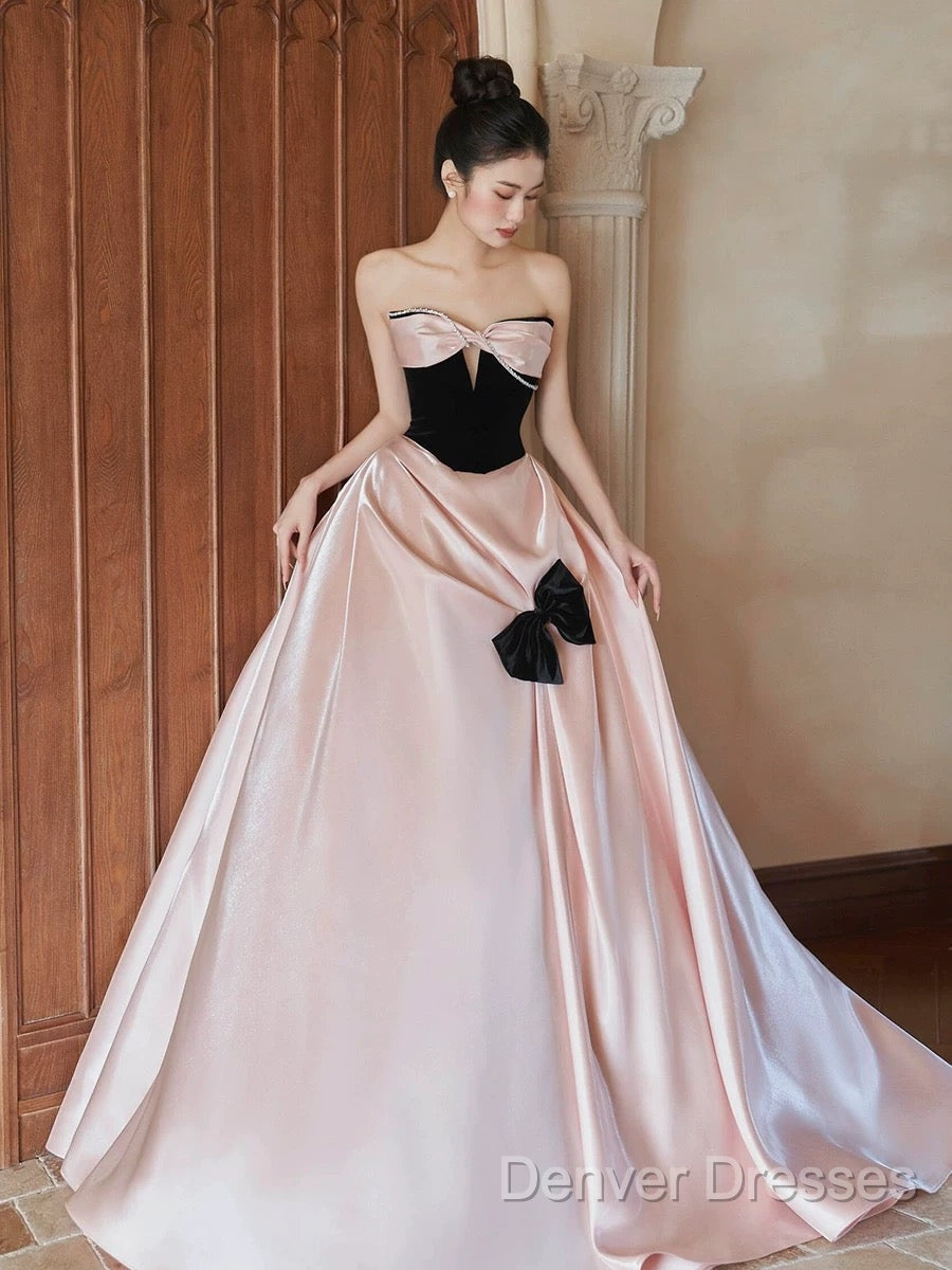 Sexy Ball Gown Sweetheart Neckline Pink Satin Evening Dress Prom Dress