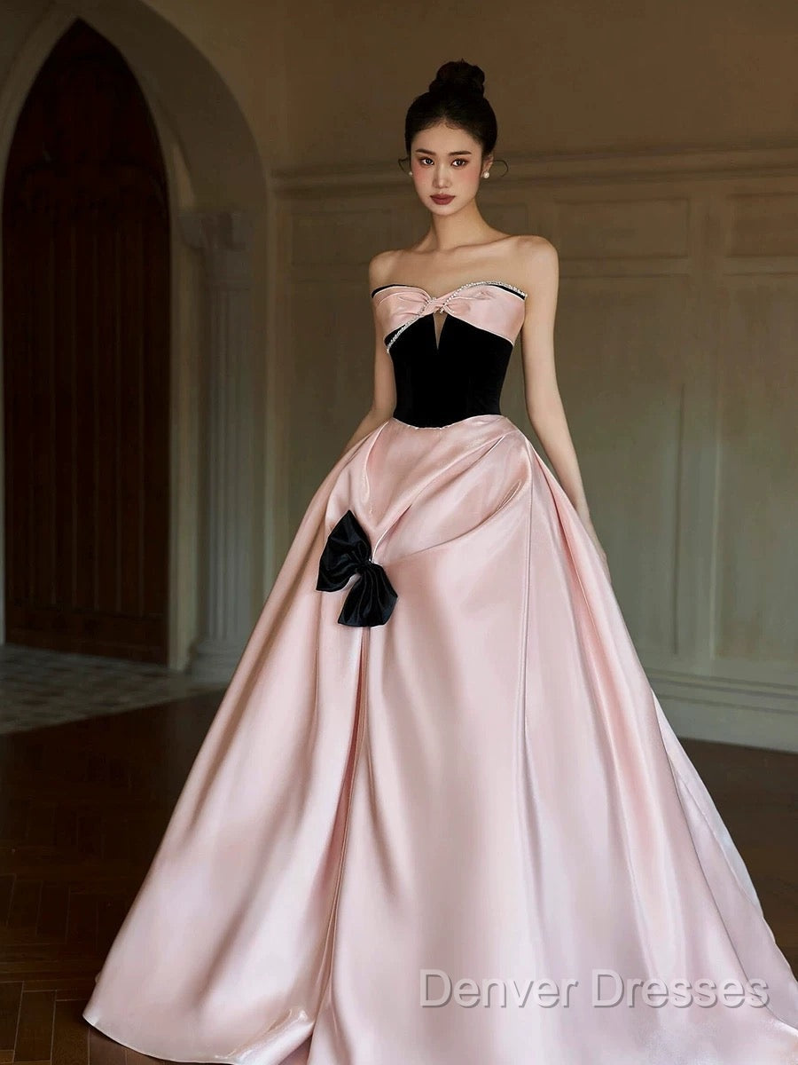 Sexy Ball Gown Sweetheart Neckline Pink Satin Evening Dress Prom Dress