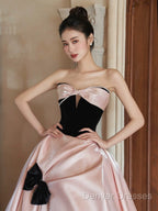Sexy Ball Gown Sweetheart Neckline Pink Satin Evening Dress Prom Dress
