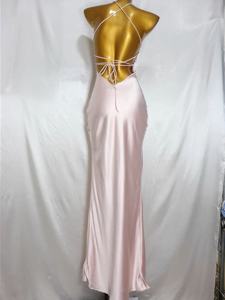 Sexy Birthday Dress Pink Halter Prom Dress Birthday Outfits