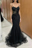 Sexy Black Mermaid Lace Long Prom Dress Evening Dress