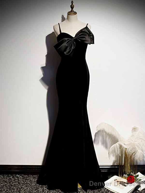 Sexy Black Mermaid Spaghetti Straps Prom Dress Main image