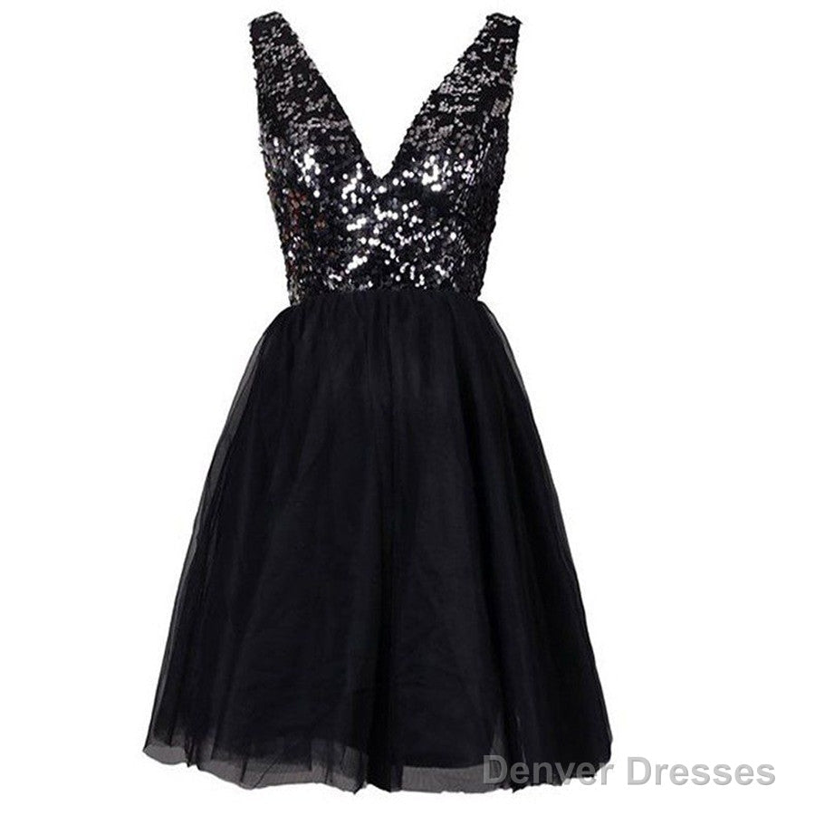 Sexy Clairvoyant Outfit Sparkly Sequined  Open Back Deep V-Neck  Evening Cocktail Homecoming Dress Main image