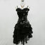 Sexy Cocktail Dress Straps Sleeveless Black Short Prom Dress Homecoming Dress