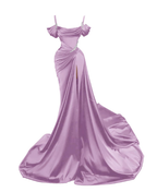 Sexy Dark Green Satin Mermaid Prom Dress 2026 Spaghetti Straps Pleats Seep Train Formal Evening Occasion Pageant Gowns