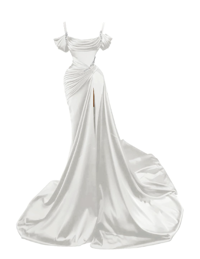 Sexy Dark Green Satin Mermaid Prom Dress 2026 Spaghetti Straps Pleats Seep Train Formal Evening Occasion Pageant Gowns
