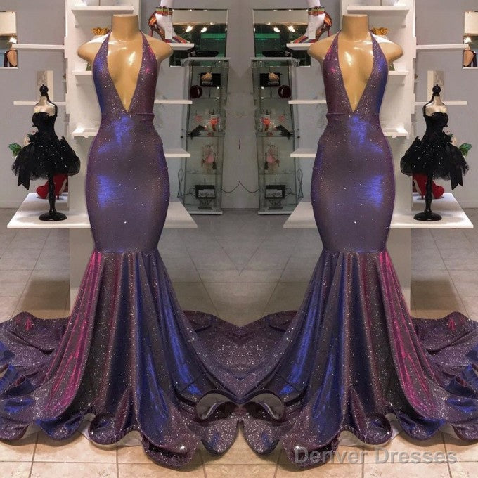 Sexy Deep V-neck Chiffon Mermaid Prom Dress Sequins Long Secondary image