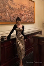 Sexy French A Line Square Neckline Velvet Black Prom Dresses Birthday Outfits Evening Gown